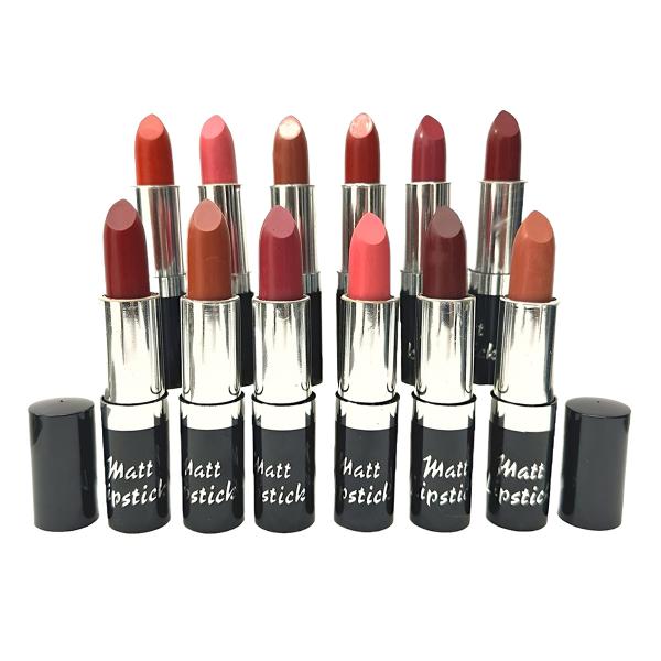 12 Matte Lipsticks Set – Multicolor Shades with Smooth Texture and Long-Lasting Matte Finish for Bold Professional Makeup