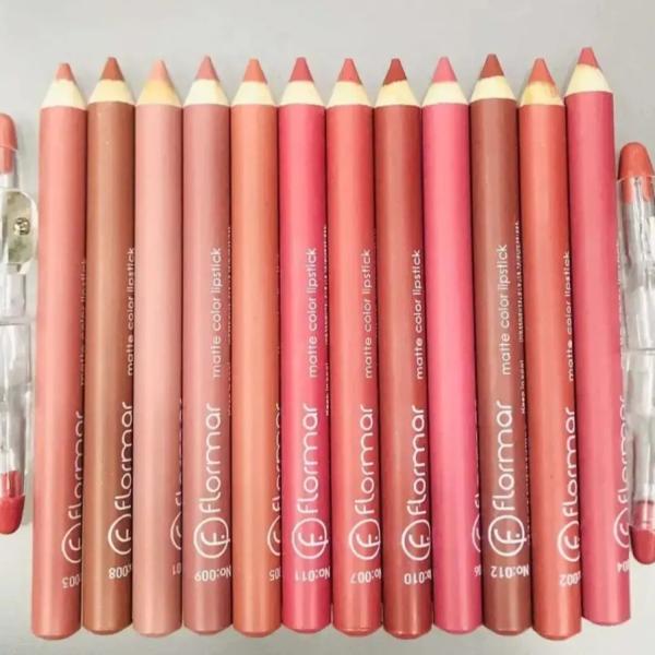 Lip Liner Pencil Set of 12 Shades - Dual Use as Lip Liner & Matte Lipstick