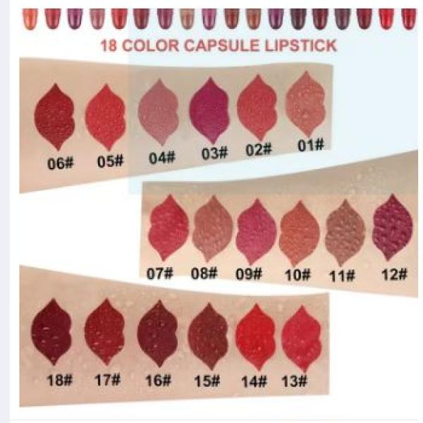 18-Piece Mini Capsule Lipstick Set - 18 Vibrant Colors, Matte Velvet Finish, Waterproof and Long-Lasting
