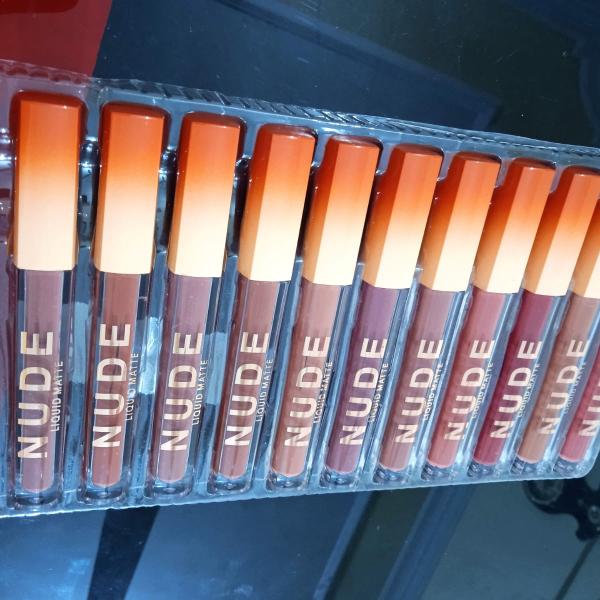 Nude Matte Lip Gloss Pack of 12 - Long-Lasting Waterproof Liquid Lipsticks