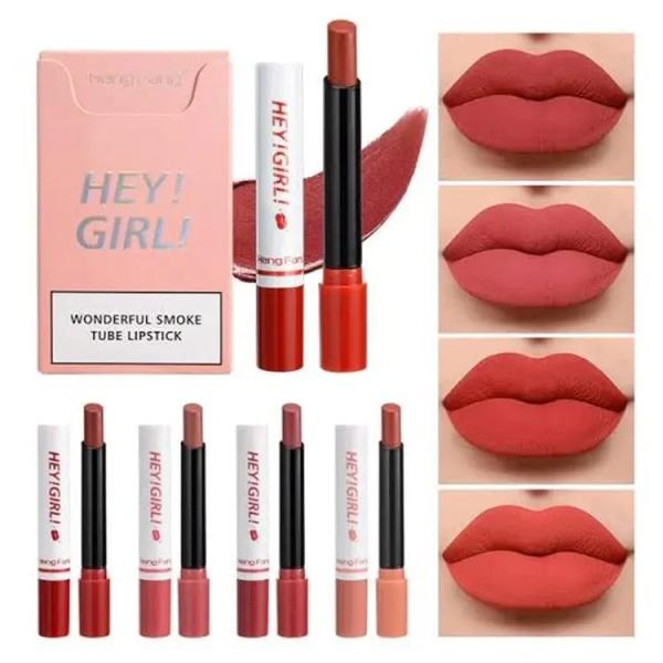 NB Hey Girl Matte Lipstick Pack of 4 Velvet Long-Lasting Semi-Matte Lip Colors