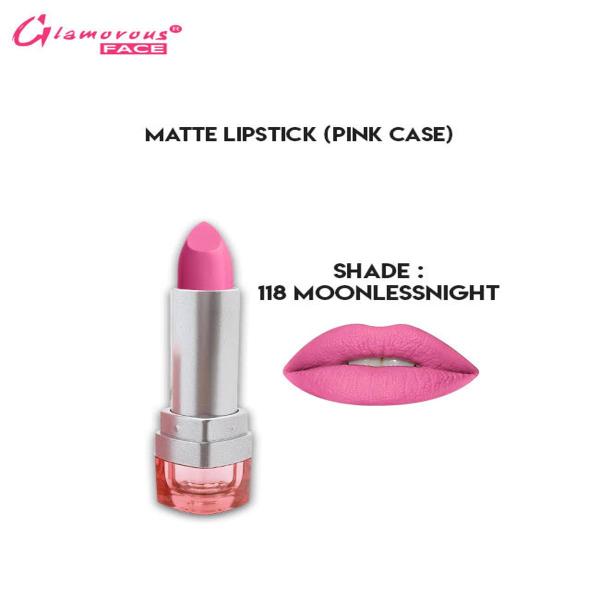 Glamorous Face Matte Lipstick with Vitamin E & Aloe Vera - Pink Case