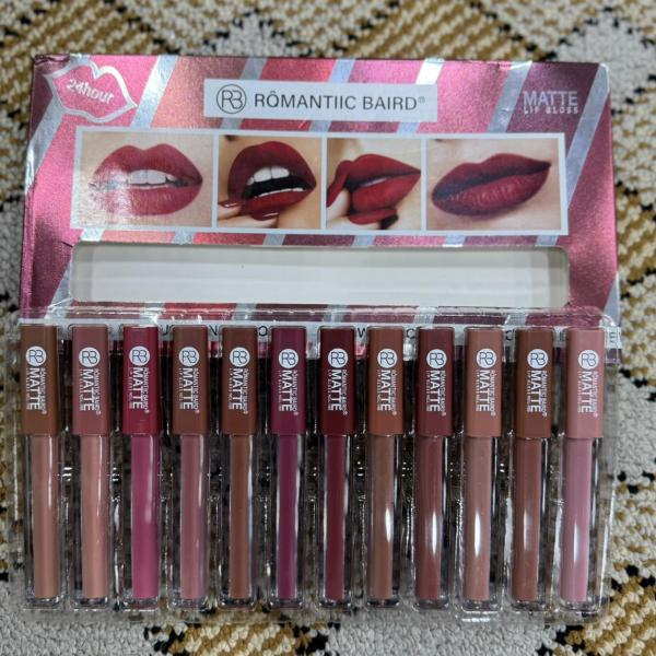 Nude Matte Lip Gloss Pack of 12 - Long-Lasting Waterproof Liquid Lipsticks