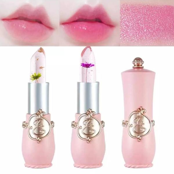 Magic Temperature Color Changing Lipstick 6-Pack with Real Flower in Transparent Jelly Balm