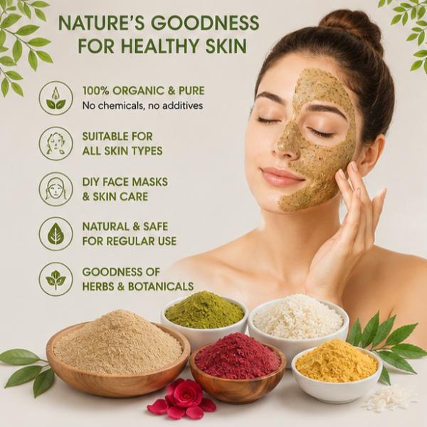 Delhi Gate Organic Pack of 5 Skin Care Powders – Neem, Rose & Rice