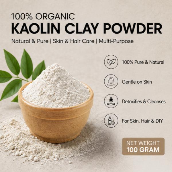 Delhi Gate Organics Kaolin Clay 100g Natural Face Mask Skin Care