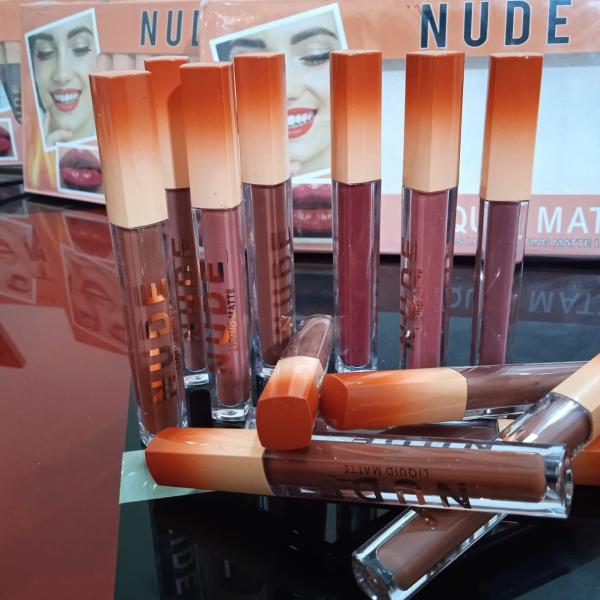 Nude Matte Lip Gloss Pack of 12 - Long-Lasting Waterproof Liquid Lipsticks