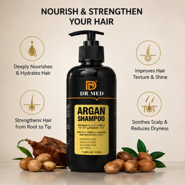 DR MED Argan Shampoo 350ml Paraben Sulphate Salt & Silicon Free
