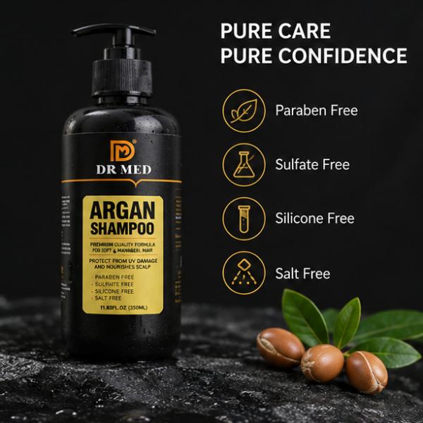 DR MED Argan Shampoo 350ml Paraben Sulphate Salt & Silicon Free