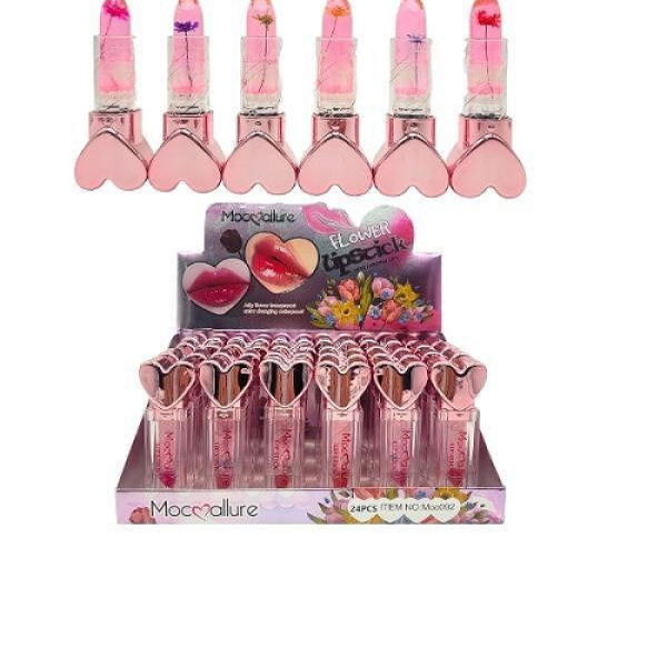 EMPER Transparent Flower Jelly Lipstick - Temperature Color Change, Waterproof, Long Lasting