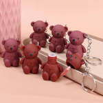 MOCALLURE Bear Matte Lip Gloss Keychain Pack of 6 with Magic Color Changing Pink Shade