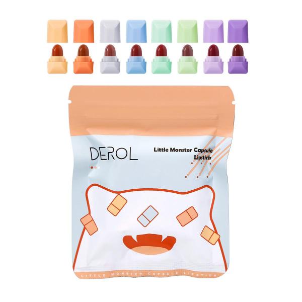 DEROL 8 Colour Little Monster Capsule Mini Lipstick Set