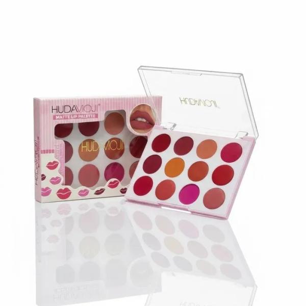 Matte Lipstick Palette with 12 Nude and Pink Shades – Professional, Long-Lasting, Highly Pigmented Lip Makeup Kit for Women