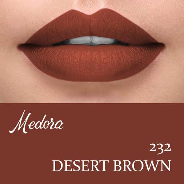 Medora Lipstick Shade 232 Desert Brown - Creamy Rich Color, Long-Lasting Wear