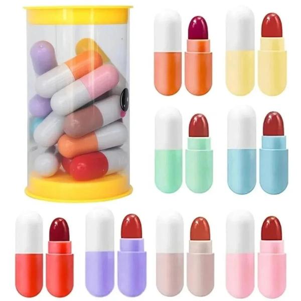 Mini Matte Lipstick Set - Portable Capsules with Vibrant Long-Lasting Colors