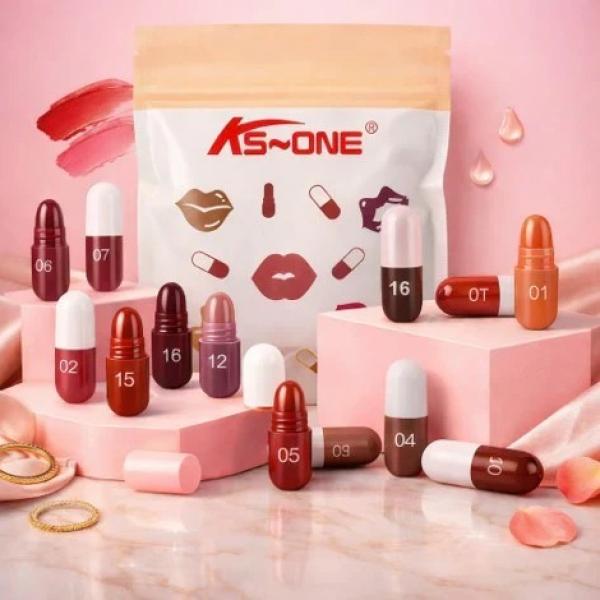 Mini Lipstick Set with 18 or 12 Colors - Caramel Matte Velvet Long-Lasting Waterproof Makeup