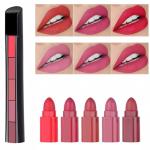 Beautious 5-in-1 Mini Matte Lipstick Kit with Poppy and Nude Shades - Portable Color Set