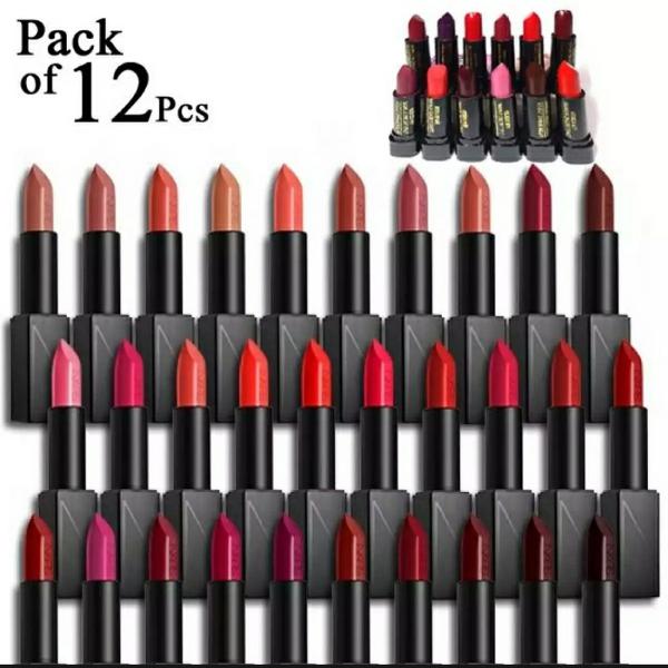 Pack of 12 Multicolor Matte Lipsticks Wholesale Set