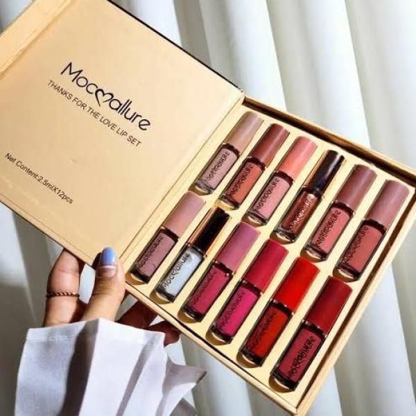 Lip Gloss Book Kit – 12-Piece Set of Moisturizing Matte Liquid Lipsticks, 2.5ml Each