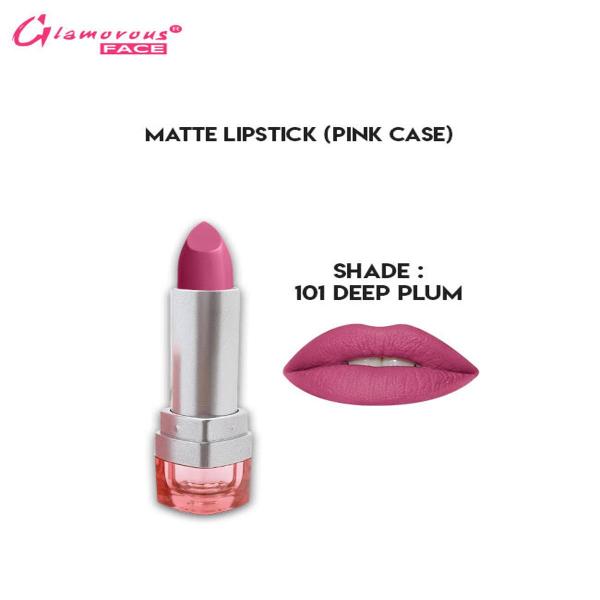 Glamorous Face Matte Lipstick with Vitamin E & Aloe Vera - Pink Case