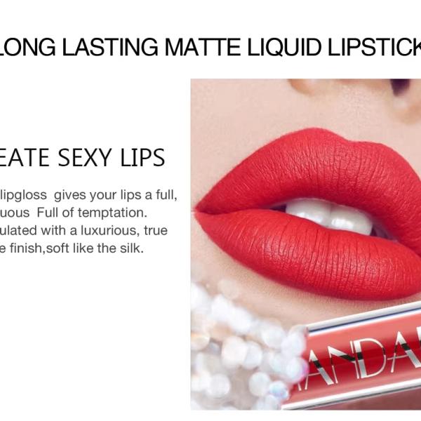 Handaiyan 6-Piece Lip Gloss Set - Velvet Moisturizing Waterproof Matte Lipstick Kit with Non-Stick Formula