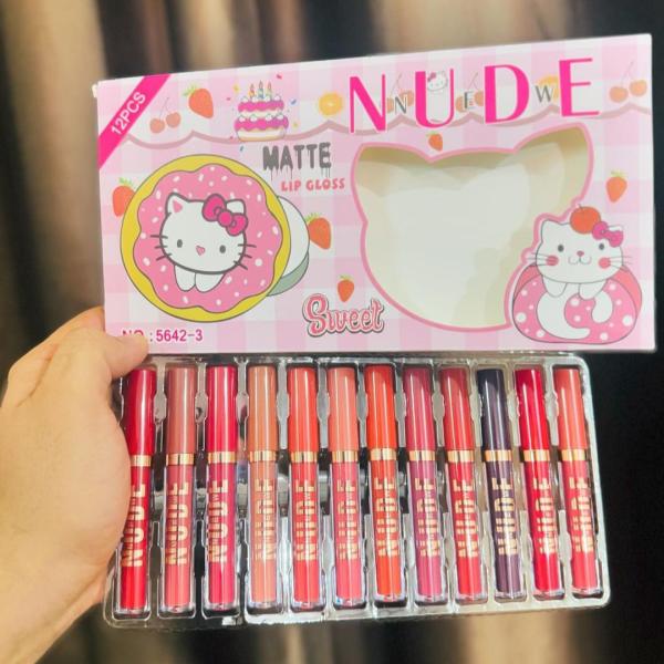 Lipgloss Lipstick Set 6/12 Shades Matte Dark Nude Colors Long-Lasting Lipsticks