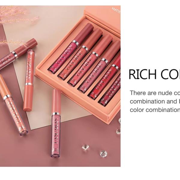 Handaiyan 6-Piece Lip Gloss Set - Velvet Moisturizing Waterproof Matte Lipstick Kit with Non-Stick Formula