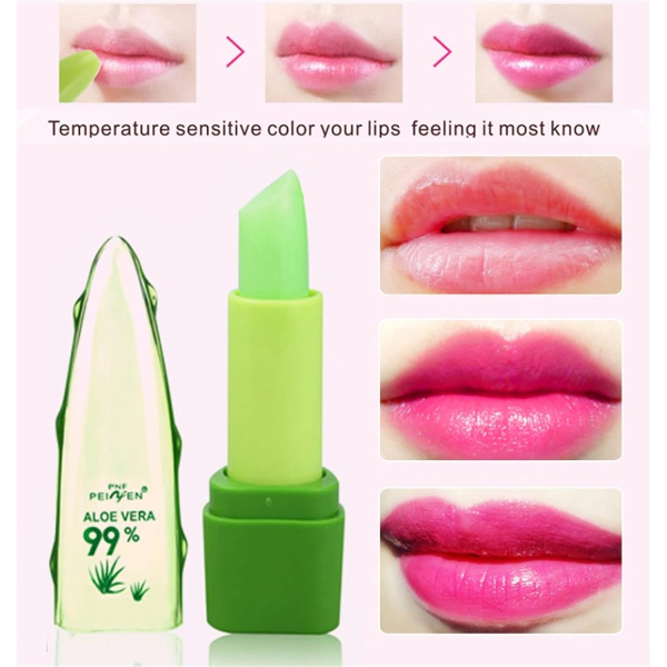 Aloe Vera Long Lasting Color Changing Lip Balm - Waterproof & Non-Stick