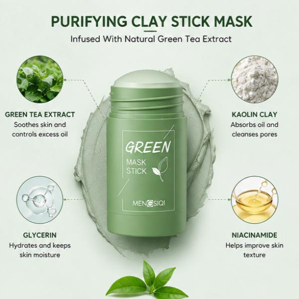Green Tea Clay Stick Mask Oil Control Purifying Pore Cleansing