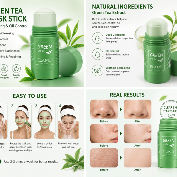 Imeago Creation Green Tea Clay Mask Stick 40g Oil Control Purifying