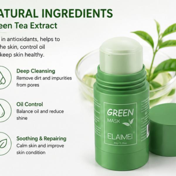Imeago Creation Green Tea Clay Mask Stick 40g Oil Control Purifying