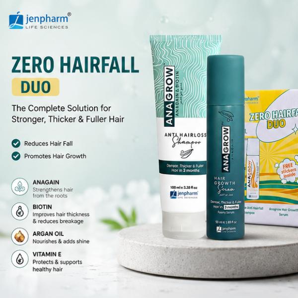 Jenpharm Zero Hair Fall Duo Anagrow Shampoo & Hair Growth Serum