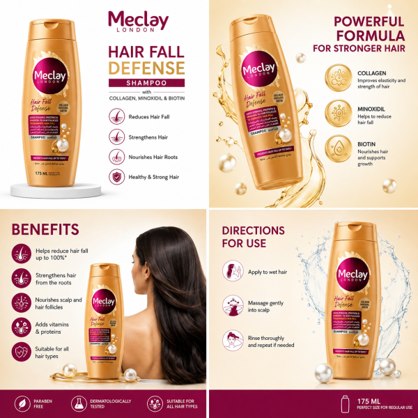 Meclay London Hair Fall Defense Shampoo 175ml Anti Hair Fall
