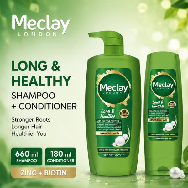 Meclay London Long & Healthy Shampoo 660ml + Conditioner 180ml