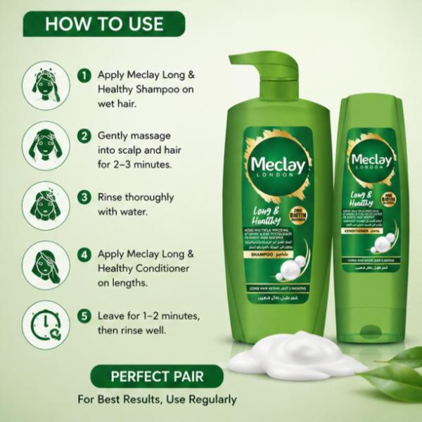 Meclay London Long & Healthy Shampoo 660ml + Conditioner 180ml