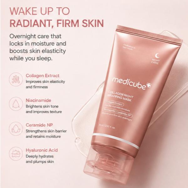 Medicube Collagen Night Wrapping Mask 75ml Overnight Hydrating Peel-Off