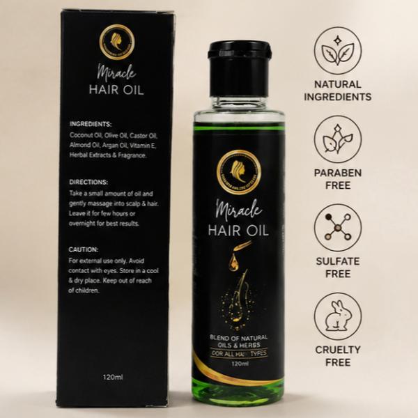 Miracle Hair Oil Organic Hair Food Oil for Hair Care & Nourishment