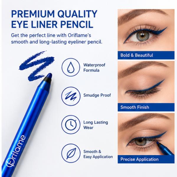 Oriflame Eye Liner Pencil Blue Waterproof Long Lasting Smooth Makeup