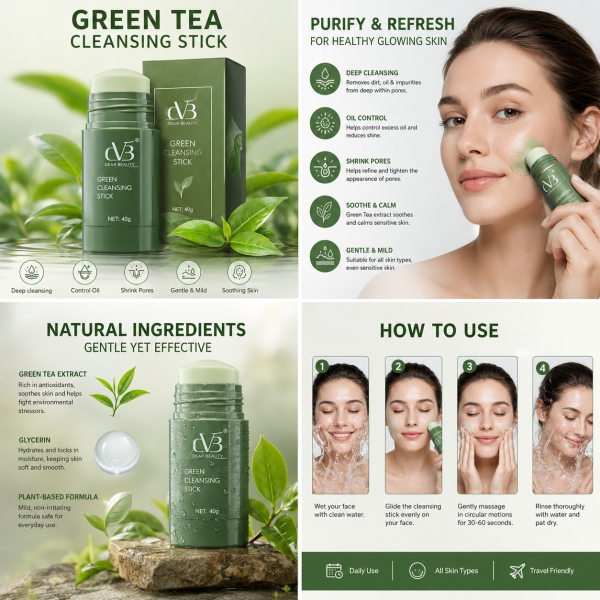 Original Green Mask Stick 40g Green Tea Deep Cleansing Clay Mask