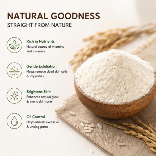 Rice Powder for Skin 100g Natural Exfoliator Brightening Face Body Scrub