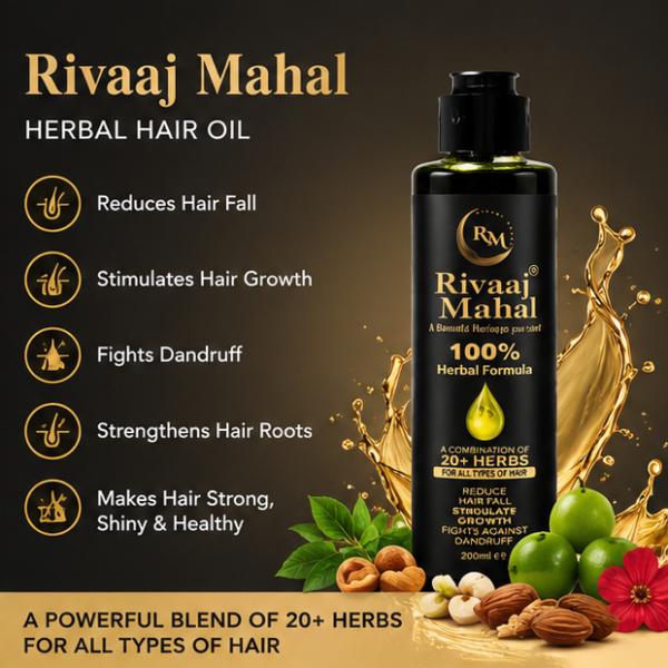 Rivaaj Mahal Hair Oil 200ml Herbal Blend for Strong Shiny Healthy Hair