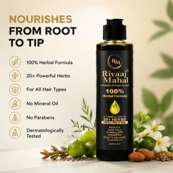 Rivaaj Mahal Hair Oil 200ml Herbal Blend for Strong Shiny Healthy Hair