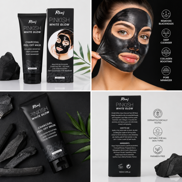 Rivaj UK Black Peel Off Mask 100ml Charcoal Deep Cleansing