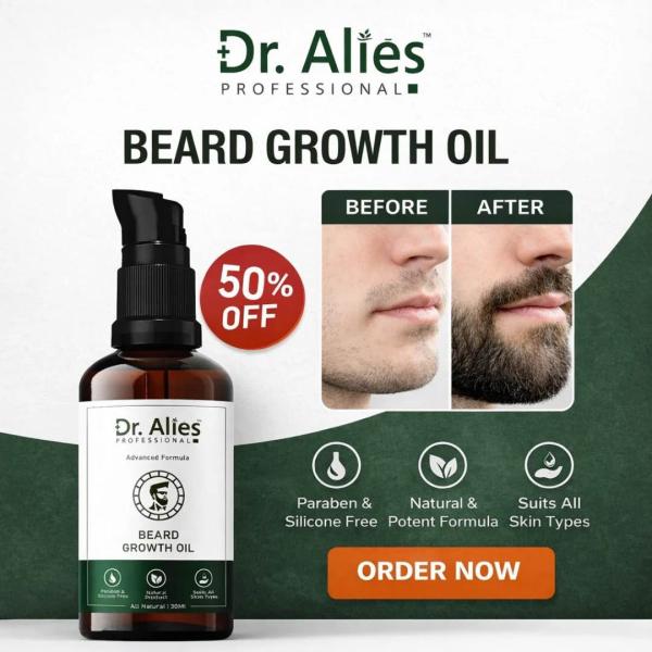 Dr. Alies Professional Beard Growth Oil 30ml | Natural Beard Care