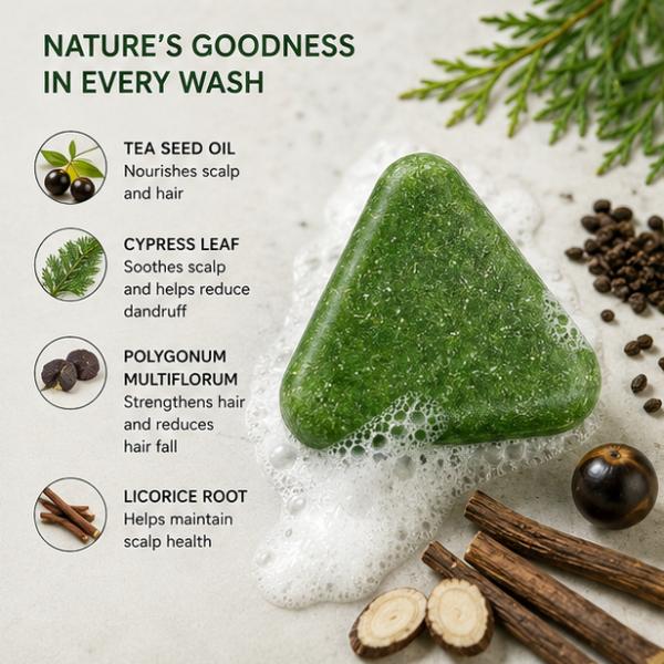 Seven Green Herbal Shampoo Bar 120g Natural Plant-Based Hair Care