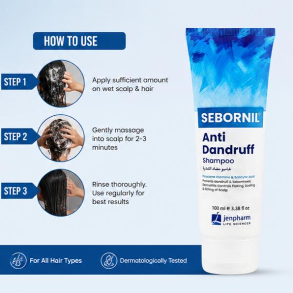 Jenpharm Sebornil Shampoo 100ML – Anti-Dandruff & Scalp Care