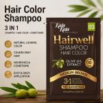 KalaKola Hairwell Medium Brown Hair Color Shampoo Sachet – 3-in-1