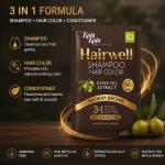 KalaKola Hairwell Medium Brown Hair Color Shampoo Sachet – 3-in-1