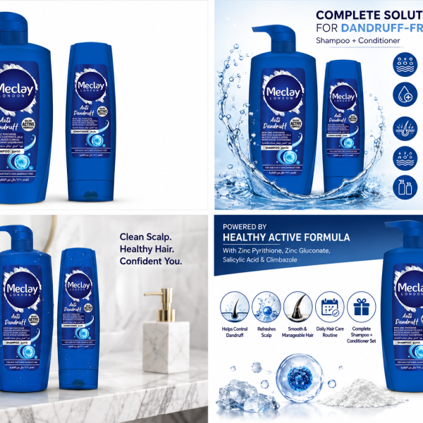 Meclay London Anti Dandruff Shampoo 660ML + Conditioner 180ML