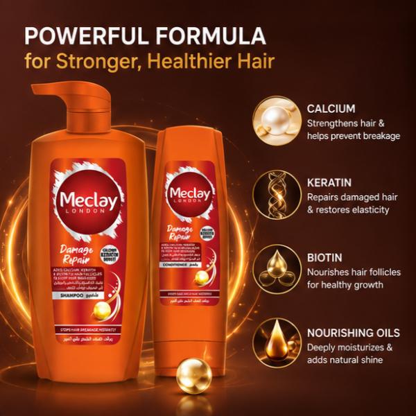 Meclay London Damage Repair Shampoo 660ML + Conditioner 180ML Set